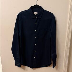 Club Monaco Navy Blue Casual Button-Down Shirt